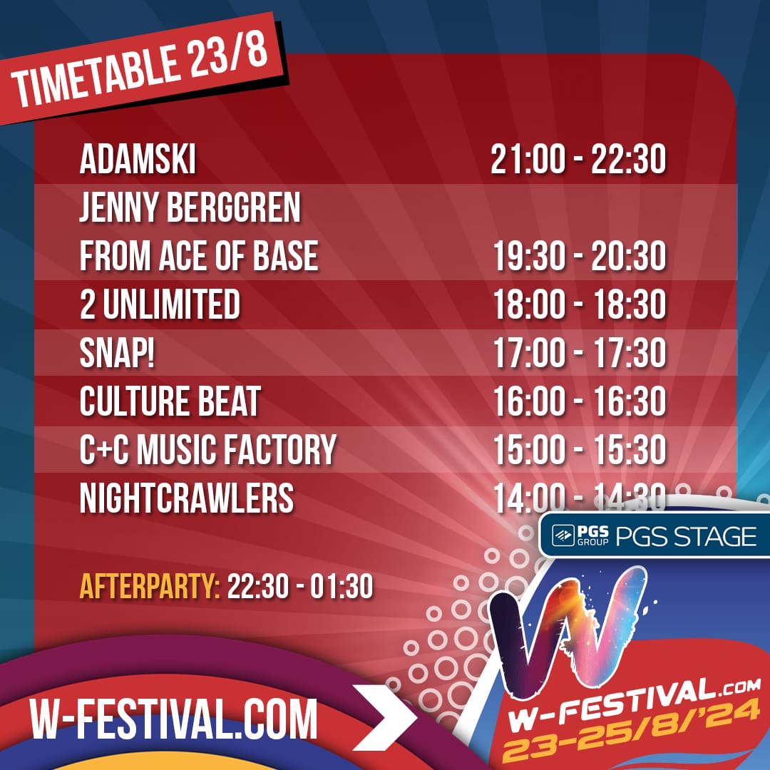 Programma en timetable WFestival 2024 compleet