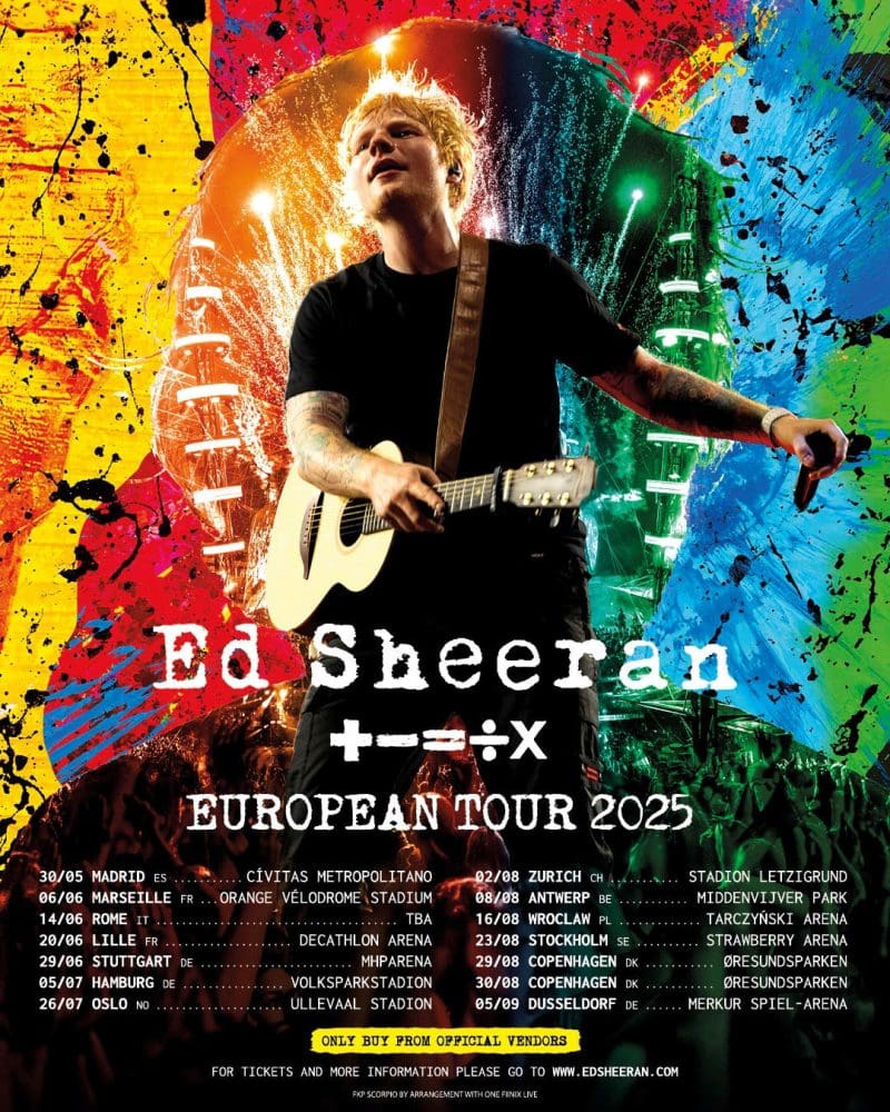 Ed Sheeran gaat in 2025 weer op tour in Europa en Antwerpen